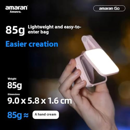 Magnetic Selfie Phone Light,Amaran Go Dual LED Light Source with Adjustable Mirror Light CCT 2700K-6500K,Rechargeable for Selfie,Makeup,Video Conference,TikTok,for iPhone & Android (Blue) - color: Blue