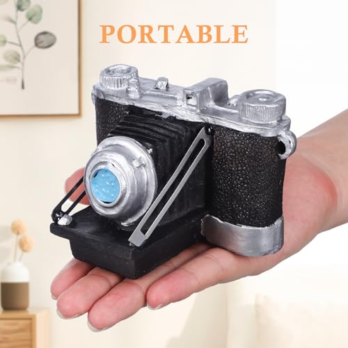 Veemoon Retro Camera Ornaments Resin Camera Model Decor Antique Camera Display Props Showcase Decorative Handcrafted Collectible Figurine Desktop Decoration Photographer Gifts (5 * 3.7 * 3inch)