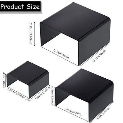 Chuangdi 2 Sets Acrylic Display Risers, Product Stand, Jewelry Display Riser Shelf Showcase Fixtures for Dessert Cupcake Candy Treat Action Figure Stand(Black)