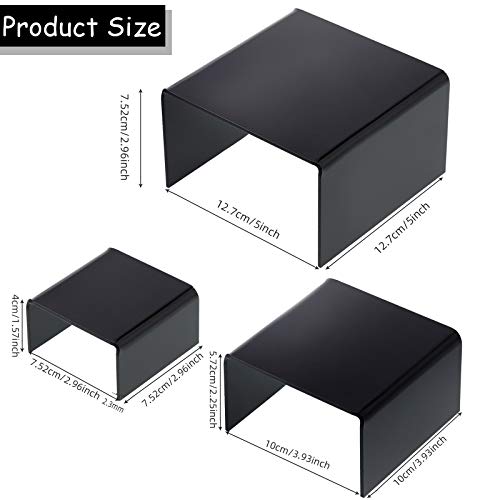Chuangdi 2 Sets Acrylic Display Risers, Product Stand, Jewelry Display Riser Shelf Showcase Fixtures for Dessert Cupcake Candy Treat Action Figure Stand(Black)