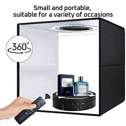 JAYEGT 3in 1 Motorized Rotating Display Stand with 5.74 /7.08/ 8.66 inch Replacement Cover，Max 22lbs Load , 360 Electronic Turntable for Photography Products (3 in1 / White/ With Remote controller) - color: White