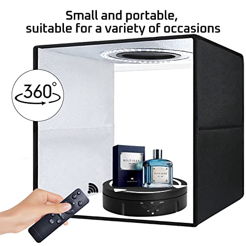 JAYEGT 3 in1 Motorized Rotating Display Stand with 5.74 /7.08/ 8.66 inch Replacement Cover，Max 22lbs Load，360 Electronic Turntable for Photography Products (3 in1 / Black/ With Remote controller) - color: Black