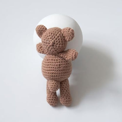 Zeroest Newborn Baby Boy Girl Photography Props Bear Hat Outfits Crochet Kint Handmade Cap Set for Newborn Photo Shoot - color: Camel