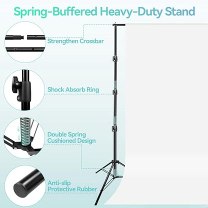 EMART Portable Photography Backdrop Stand Kit 10 x 10 ft with 10 x 20 ft White Backdrop, Adjustable Background Support System for Photo Video Studio, Photoshoot, Party, Live Game, Interviews - size: 10*10ft Stand/10*20ft Backdrop