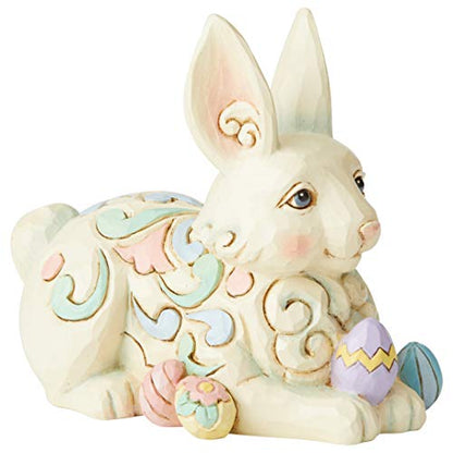 Enesco Jim Shore Heartwood Creek Bunny with Easter Eggs Miniature Figurine, 3.4 Inch, Multicolor