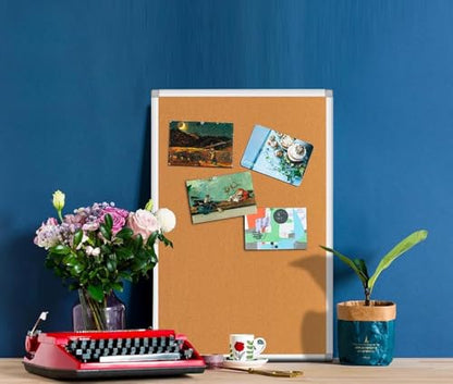 Cork Bulletin Board, Bulletin-Boards, Notes Board, Memo Board, 24x 36 inch, Silver Aluminum Frame - size: 24*36“