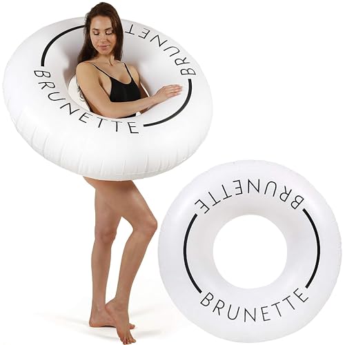 Loteli Swim Ring Float - Minimal Aesthetic Inflatable Swim Ring | Classic Prop for Party, Photo Shoot, Summer Fun & Relaxation | Durable & Easy to Inflate - color: Brunette, size: 2 Pack