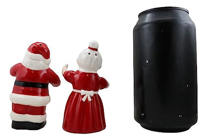Ebros Gift 'Tis The Season Dancing Mr And Mrs Santa Claus Christmas Couple Salt And Pepper Shakers Set Ceramic Figurines Party Kitchen Tabletop Collectible Prop Jolly Holiday Decorative