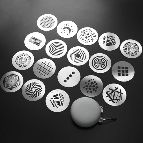 18Pcs Round Gobos Kit for Optical Snoot,66mm/2.6in Metal Plate Patterns for Spotlight Attachment Compatible with Godox BFP/OT1/OT1 Pro/II/Westcott Optical Spot/Aputure SE,for Portraits/Product/YouTube - style: 18packs Patterns