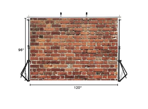 AIIKES 10x8FT Red Brick Wall Photography Backdrop Thin Vinyl Photo Backdrops Background Baby Birthday Party Wedding Graduation Home Decoration Photo Booth Studio Prop Banner 11-506 - size: 10x8ft