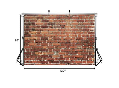 AIIKES 10x8FT Red Brick Wall Photography Backdrop Thin Vinyl Photo Backdrops Background Baby Birthday Party Wedding Graduation Home Decoration Photo Booth Studio Prop Banner 11-506 - size: 10x8ft