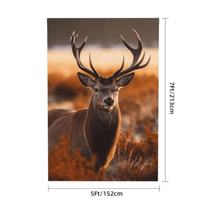 Antler Red Deer Backdrop Background for Photography 5x7ft Photobooth Professional Photo Backdrop Curtains Video Photography Studio Photo Backgrounds Banner Booth Background Screen Parties - color: Antler Red Deer
