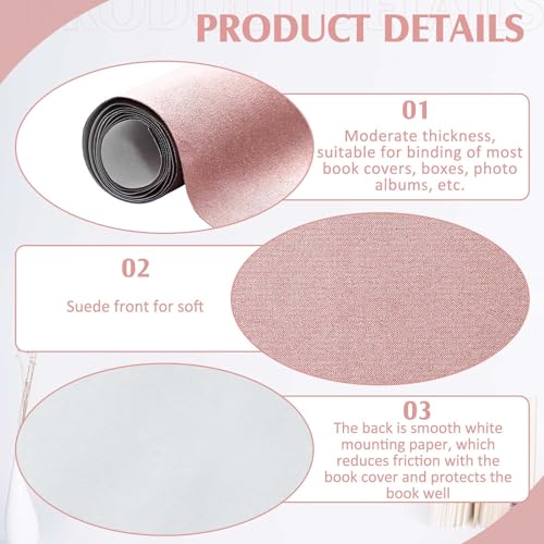 PerKoop Book Cloth for Book Binding 40 x 16 Inch Fabric Surface Paper Backed Bookcover Archival European Durable Strong Bookbinding Supplies Cover Books Album Scrapbooking (Pink) - color: Pink