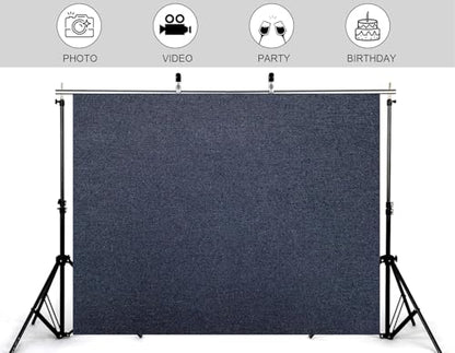 8x6ft Deep Navy Linen Texture Backdrop Minimalist Neutral Photography Background for Product Shoot Studio Decorations Tapestry Banner Photo Booth Props - size: 8x6ft