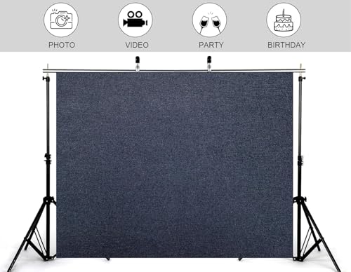 9x9ft Deep Navy Linen Texture Backdrop Minimalist Neutral Photography Background for Product Shoot Studio Decorations Tapestry Banner Photo Booth Props - size: 9x9ft