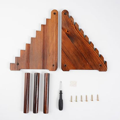 Jarsinjoy Wood Knife Display Stand, Universal Pocket Knife Holder & Fixed Blade Showcase, Solid Wood Knife Rack for Collectors, Holds Up to 8 Knives, Office & Home Decor (No Knives)