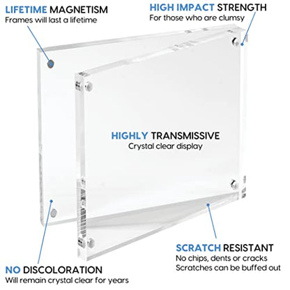 Mammoth DuraClear Magnetic Picture Frame 4x4 - Frameless Polaroid and Wallet Size Photo Holder - Ideal for Modern, Minimalist Decor - size: 4x4 Frame
