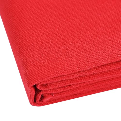 10oz Heavy Duty Cotton Canvas Fabric 60" x 40", Thick Cotton Duck Cloth for Painting, Sewing, Crafts, Tote Bags, Embroidery, Home Decor, Drop Cloth (Red) - color: Red, size: 60" x 40"