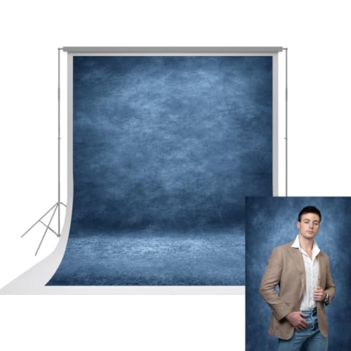 UrcTepics 8×10ft Abstract Dark Blue Fabric Photography Backdrop for Studio, Headshot, Senior Portrait, School, Yearbook, Graduation & Audition. - color: Dark Blue, size: 8×10 ft