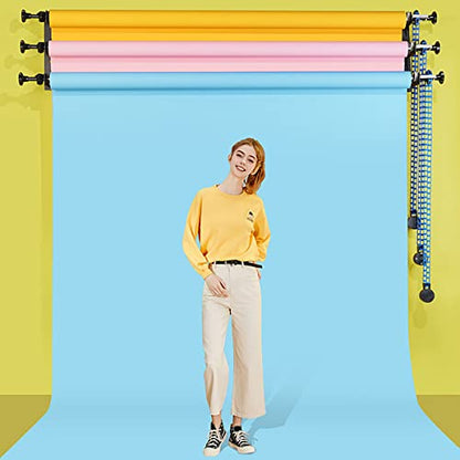 ZLY 3 Roller Wall Mounting Manual Background Support System,Photo Background Ceiling Holder,for Home Studio Live Stream Game Video, Including 2 Double Hooks, Expand Bars,3 Chains,Eight Screws
