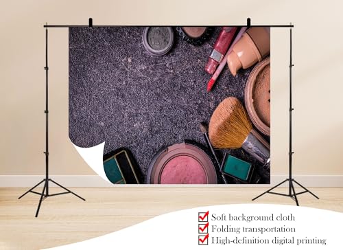 12x8ft Makeup Cosmetics Flat Lay Backdrop Beauty Fashion Scene Photo Background Tapestry for Makeup Party Beauty Event Photography Home Decorations Studio Props - size: 12X8ft