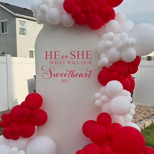 What He or She Will Our Sweetheart Be Wall Decal - Valentine's Day Party Stickers Baby Christening Wall Decals Romantic Decorations Balloon Arch Backdrop Photo Props (Sweetheart Be Wall Decal)