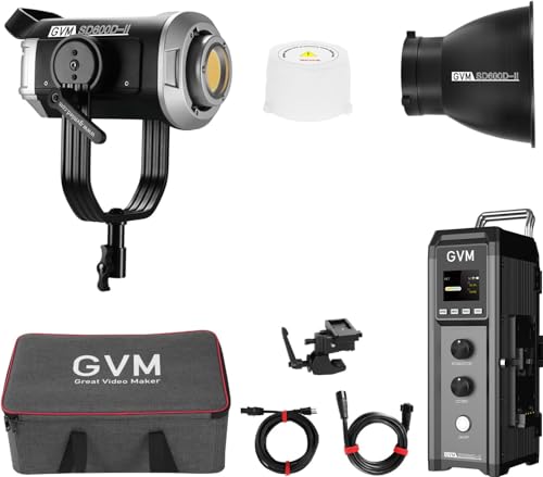 GVM SD600D 600W Led Video Light, Bi-Color Led Studio Light Photography Lighting with APP/DMX Control, 2700K to 6800K 128000lux/1m Continuous Lighting for Studio, Video Shooting, Broadcasting - size: 600W01