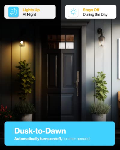 Sunco Dusk to Dawn LED Outdoor Light Bulb A19, Photocell Automatic for Exterior Lighting, 800 LM, 9W (60W Eqv.), 3000K Warm White, Auto On/Off Sensor, IP65 Rated UL 4 Pack - color: 3000k Warm White, size: 4 Count (Pack of 1)