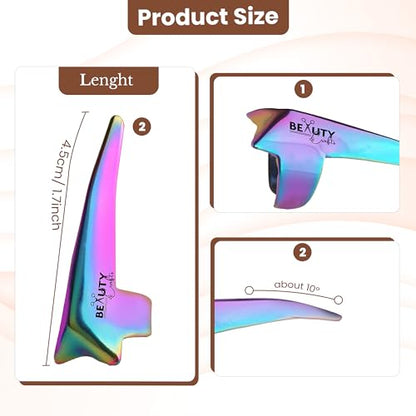 Pro Hair Parting & Sectioning Rings-Stainless Steel Finger Braiding Pick Tool for Precise Hair Styling and Extension Installations (1 PC Rainbow) - color: 1 PC Rainbow