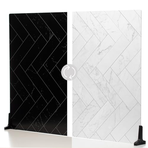 V-FLAT WORLD Duo Board Product Photography Backdrops - 2-Sided Background for Photograph, Item & Food Photography Background - Includes Legs & Mat - 30" x 40", Zigzag Marble White/Zigzag Marble Black - color: Zigzag Marble White/Zigzag Marble Black, size: