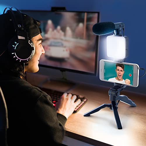 Canal Toys New Studio Creator Podcast & Vlogging Kit – Record Your own podcasts and Vlogs Like Your Favorite influencers! Fold-up Tripod, LED Light & Microphone. Ages 8+ - style: Podcast & Vlogging Kit