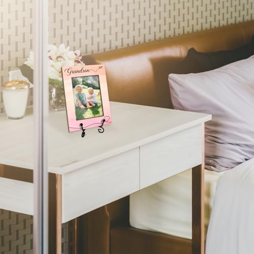 Grandson Picture Frame, Frame Gifts for Christmas Birthday, Grandson 4 x 6 Picture Frame with Stand for Tabletop Display, Grandparents Gifts (Pink Gradient Vertical) - color: Frame14