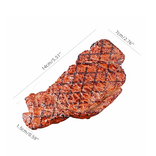 2Pcs Simulated Food Steak Artificial Lifelike Steak Fake Cooked Roast Beef Meat Model for Home Kitchen Cabinet Desk Shops Party Decor Sample Display Photography Props - size: free size