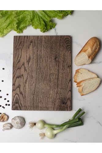 Wooden Serving Board 30 x 22 cm - Retro Style Appetizer Platter - Wood Cheese Board - Rectangular Presentation Tray - Dark Walnut