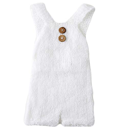 Zeroest Baby Photography Props Boy Girl Photo Shoot Outfits Newborn Crochet Infant Knitted Clothes Mohair Outfit - color: White