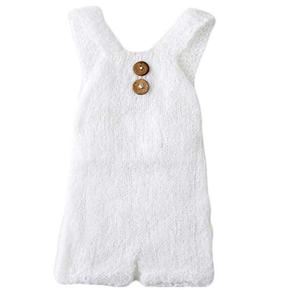 Zeroest Baby Photography Props Boy Girl Photo Shoot Outfits Newborn Crochet Infant Knitted Clothes Mohair Outfit - color: White