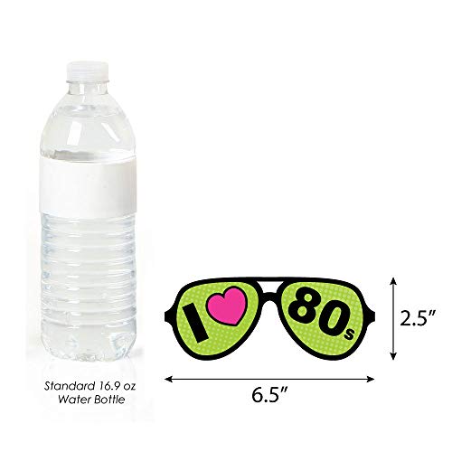 Big Dot of Happiness 80's Retro Glasses - Paper Card Stock Totally 1980s Party Photo Booth Props Kit - 10 Count