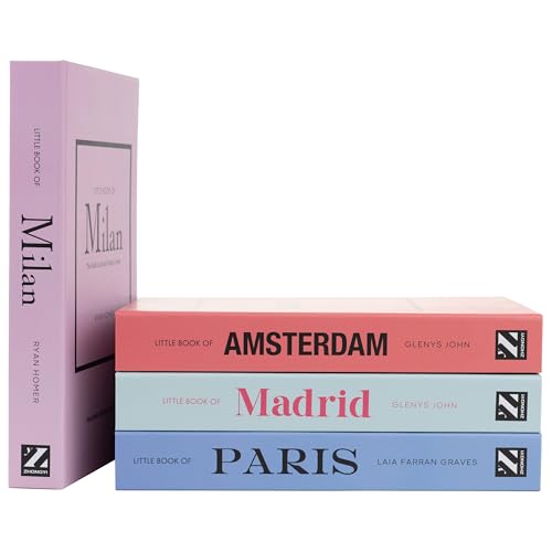 PROBENEX Pastel Medium | 4 PCS Faux Decorative Books for Home Decor | Not Real Books (Cardboard Boxes) | Coffee Table, Shelf Styling & Modern Aesthetic Accent Pieces for Living Room, Office - color: Pastel_medium