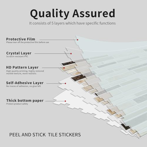 VICCI 12-Sheets Peel and Stick Tile Backsplash 12" x 12" 3D Vinyl Self-Adhesive Wall Stickers Tiles Decals for Kitchen Backsplash Bathroom Laundry Room (Beige & Yellow & Brown) Textured Style - color: Spt-004, size: 12 x 12 inch (3D Textured style)