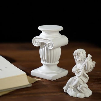 Mini Nordic Resin Roman Column, Greek Sculptural Angel Display, Photo Props, Candle Holder, Sketching Art Teaching Tools (Angel (Bouzouki) - 6.3cm) - color: Angel (Bouzouki) - 6.3cm