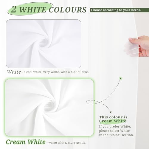 Showgeous Cream White Wedding Arch Drapes, 8 Panels 28" x 20ft Chiffon Fabric Drapes for Ceremony & Reception - color: Cream White, size: 28"W x 240"L (Pack of 8)