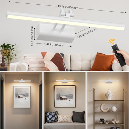 Battery Operated Picture Light for Wall, White - color: White, size: 13.8Inch