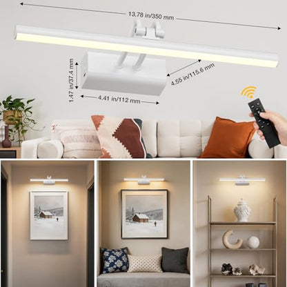 Battery Operated Picture Light for Wall, White - color: White, size: 13.8Inch