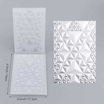 Briartw 3D Embossing Folder for Card Making Adding Textured Detail to Paper Crafting 6.3x4.5inch Clear Texture Plate Perfect for Heavyweight Cardstock (≥250gsm/92lb),Triangle Art Texture Template - color: Triangle Art