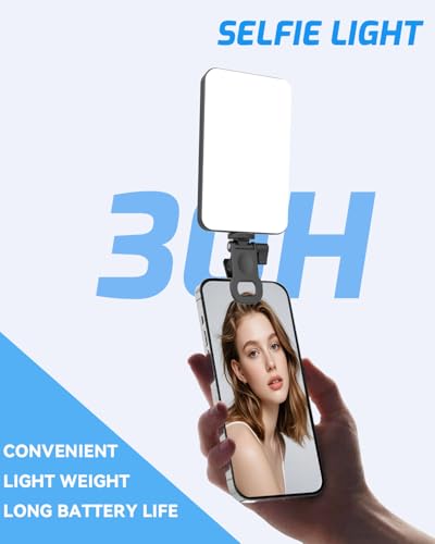 5000 mAh Portable Selfie Light for iPhone: Rechargeable Phone Fill Lights, Ring Light for Camera Picture, Makeup Photo, Video Conferences, Laptop Use, Zoom Meetings, TikTok, Vlog Photography - color: White