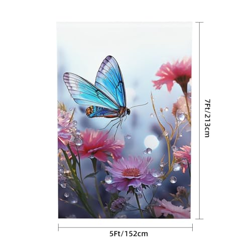 Dragonfly and Flowers Backdrop Background for Photography 5x7ft Photobooth Professional Photo Backdrop Curtains Video Photography Studio Photo Backgrounds Banner Booth Background Screen Parties - color: Dragonfly And Flowers