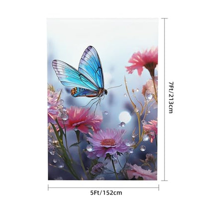 Dragonfly and Flowers Backdrop Background for Photography 5x7ft Photobooth Professional Photo Backdrop Curtains Video Photography Studio Photo Backgrounds Banner Booth Background Screen Parties - color: Dragonfly And Flowers