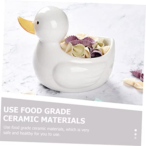 DECHOUS Cute Duck Shape Ceramic Food Bowl for Cartoon Animal Design Food Grade Safe Material Easy to Clean for Home Decor and Meals Unique Photo Prop Accent