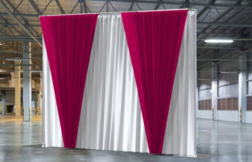 Adjustable Backdrop Stand Pipe Kit Heavy Duty Portable Quick Set Up for Wedding&Party&Event&Photography&Show&Display (10FT x 10 FT Double Crossbar, No Drape) ，But Not for Flower Walls/TVs/Heavy Items - size: 10FT x 10FT & Double Crossbar & No Drape