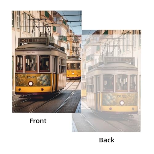 Lisbon Tram Backdrop Background for Photography 5x7ft Photobooth Professional Photo Backdrop Curtains Video Photography Studio Photo Backgrounds Banner Booth Background Screen Parties - color: Lisbon Tram